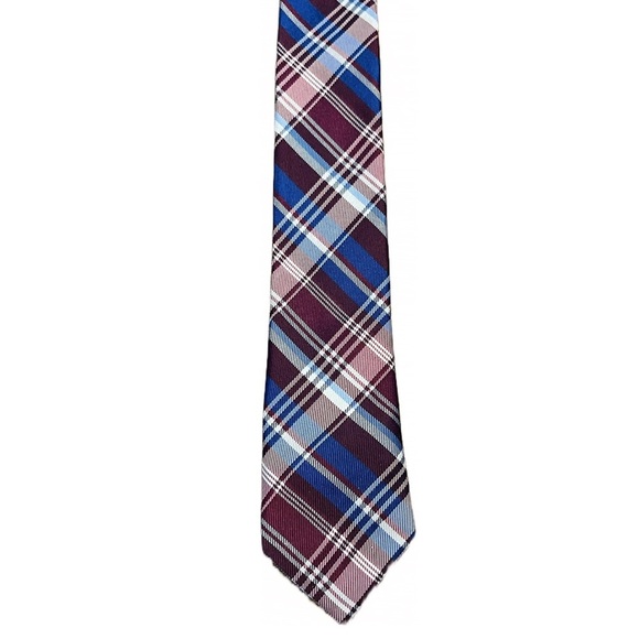 ⭐️ Michael Kors Boys Tie | 100% Silk | Blue & Burgundy | Excellent Condition - Picture 1 of 5